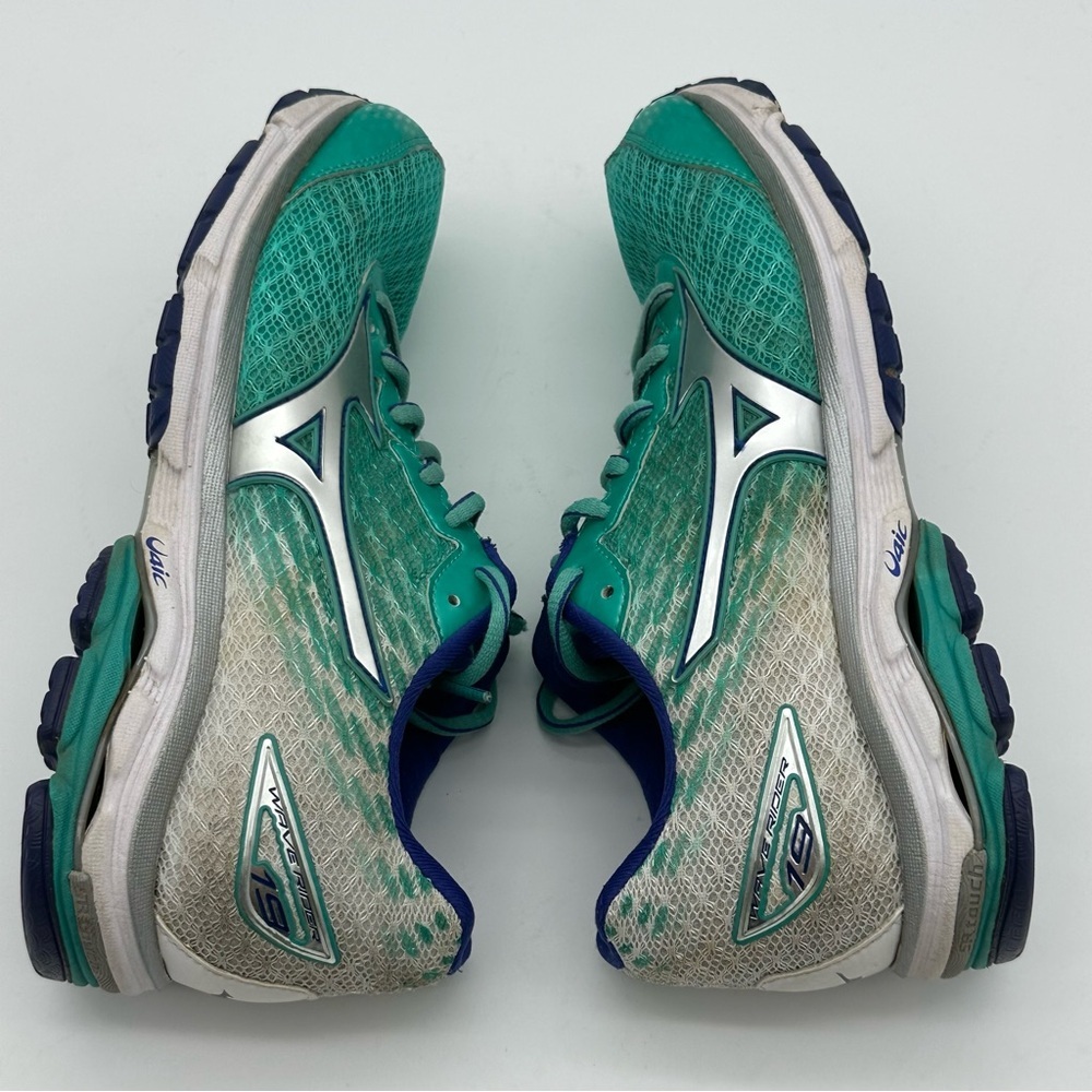 Mizuno Wave Rider Turquoise Mesh Running Shoes - Picture 6 of 9